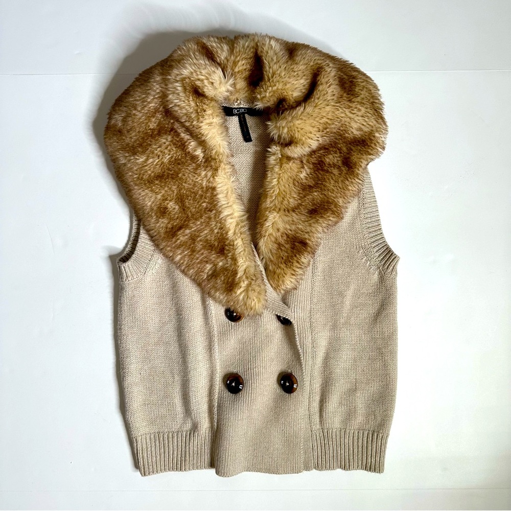 BCBG Paris Sweater Fur Vest